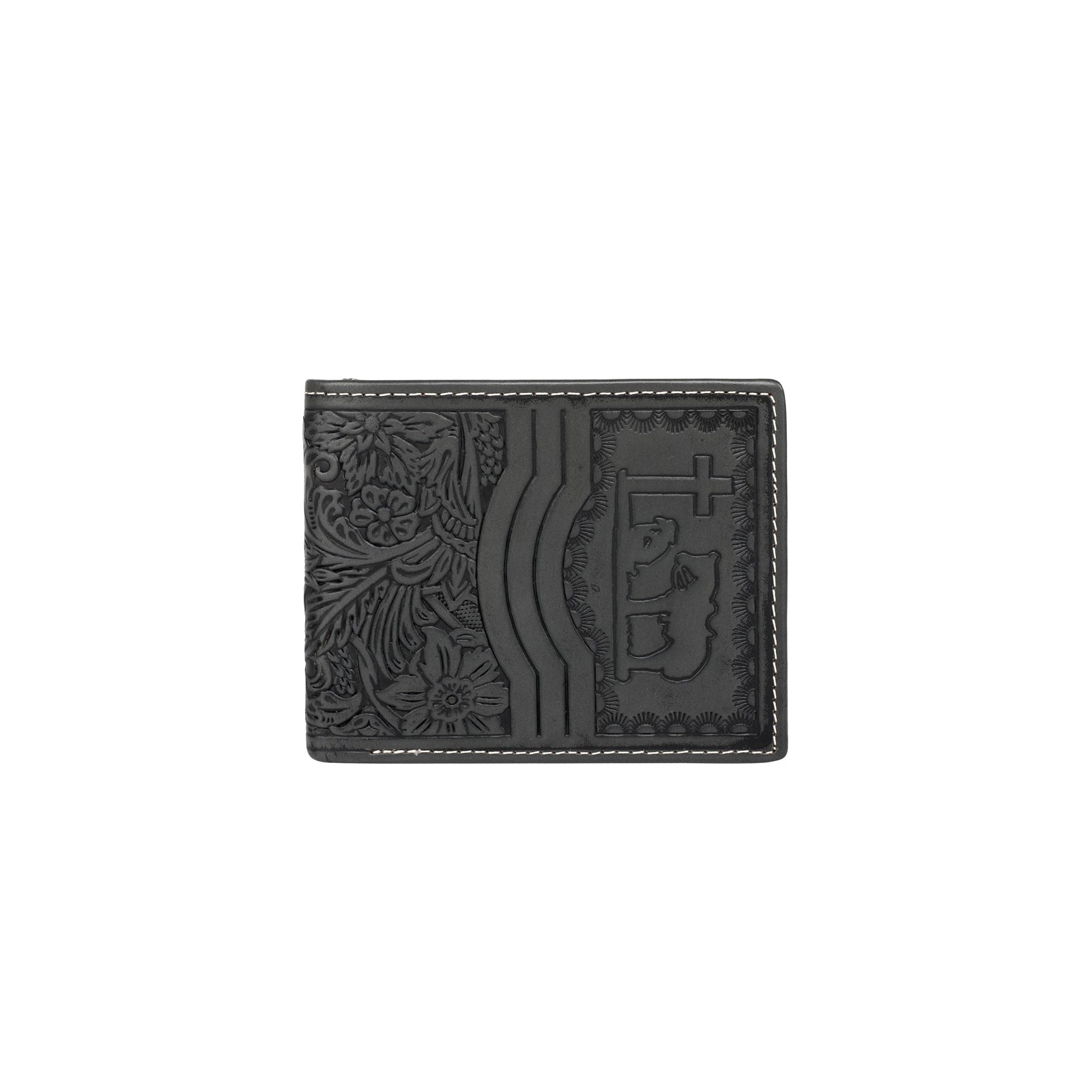 MWS-W010 Genuine Leather Embossed Floral Men's Wallet – MONTANA