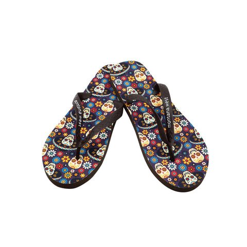 montana west sugar skull flip flops