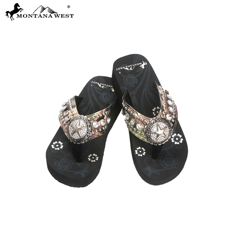 camo flip flops with rhinestones