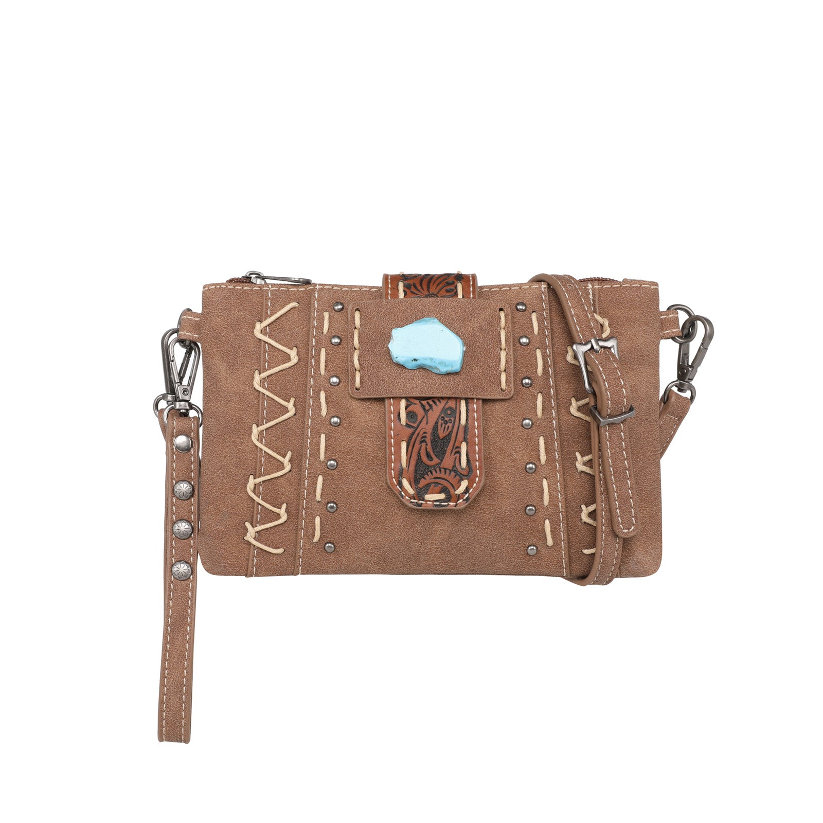 Out West Toiletry 26 Braided Leather Trim Crossbody/Clutch – Out