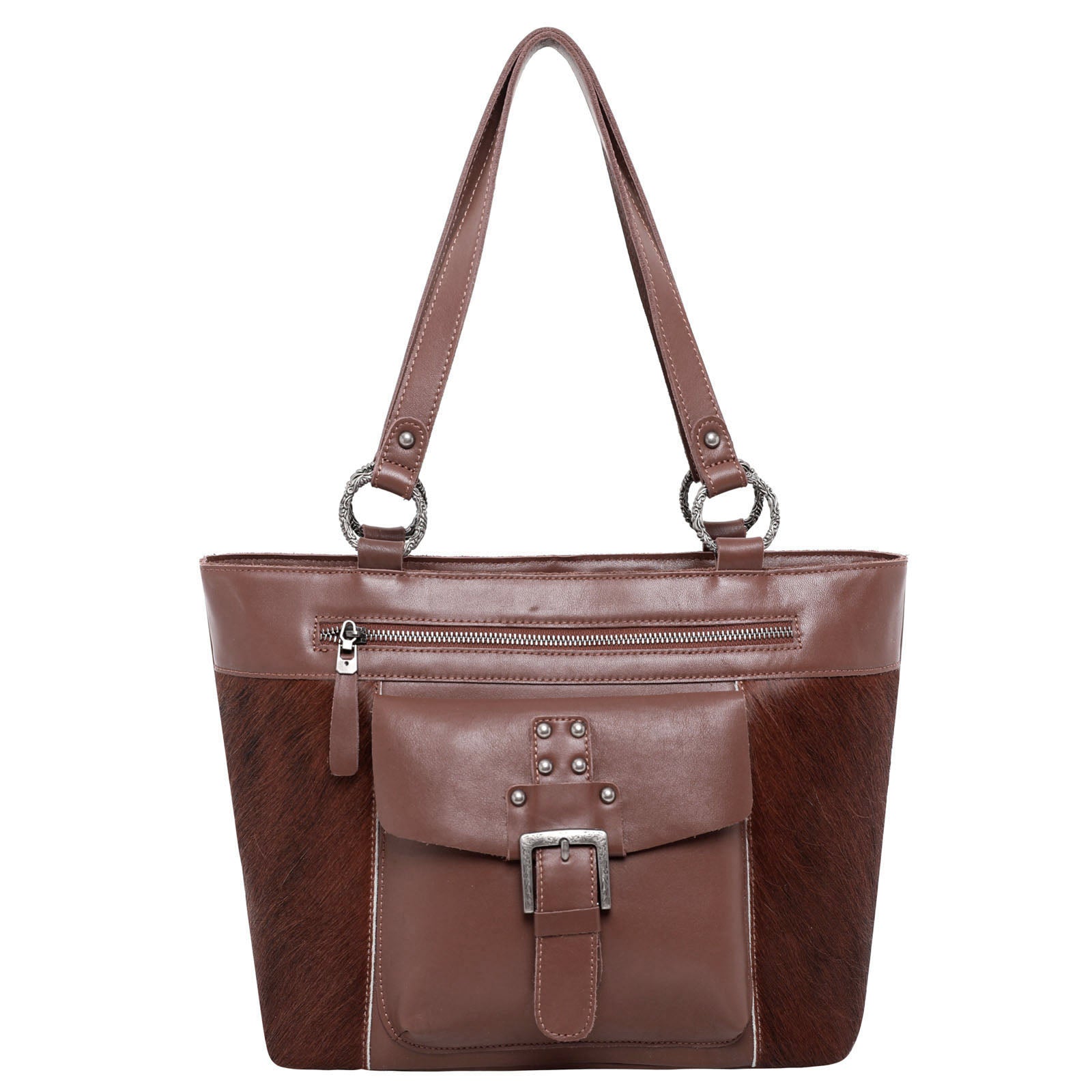 Montana ” Small Stamped Cowhide Crossbody / Purse ( Brown ) – Ale