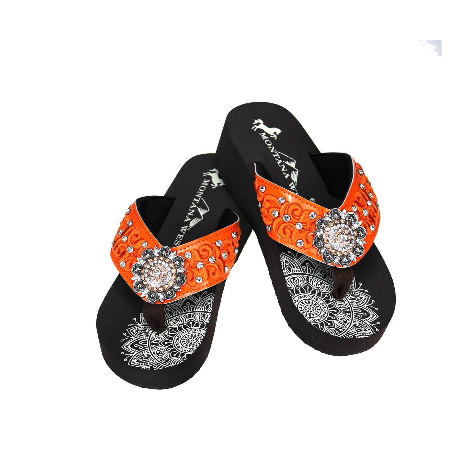 rhinestone wedge flip flops