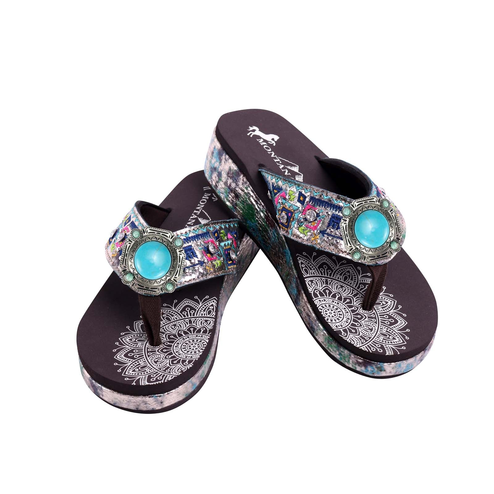 montana west sugar skull flip flops