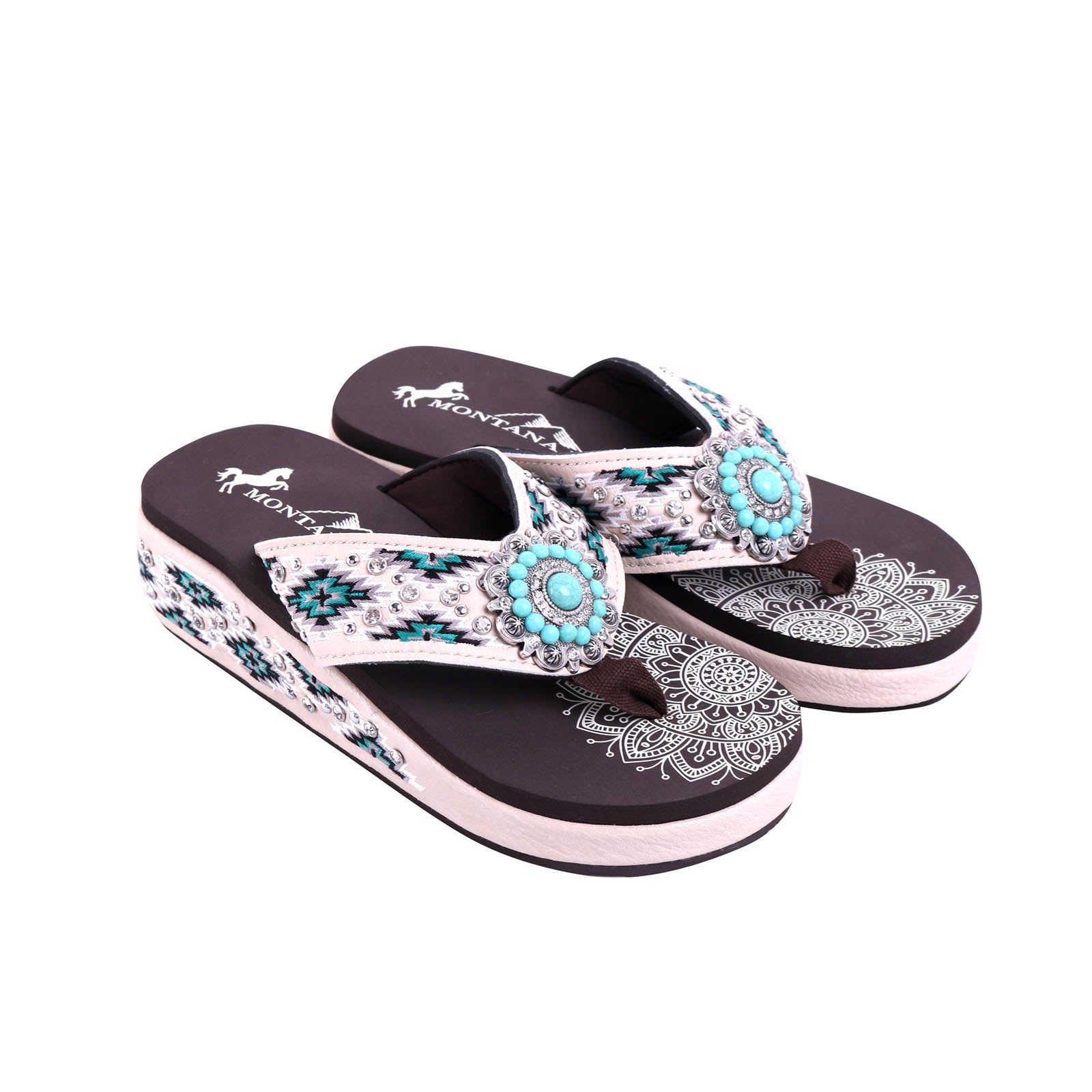 montana west sugar skull flip flops