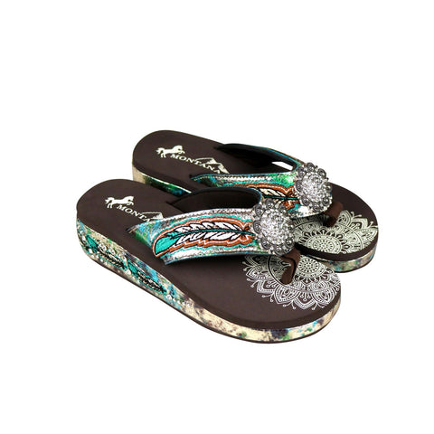 montana west sugar skull flip flops