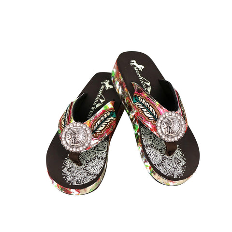 montana west sugar skull flip flops