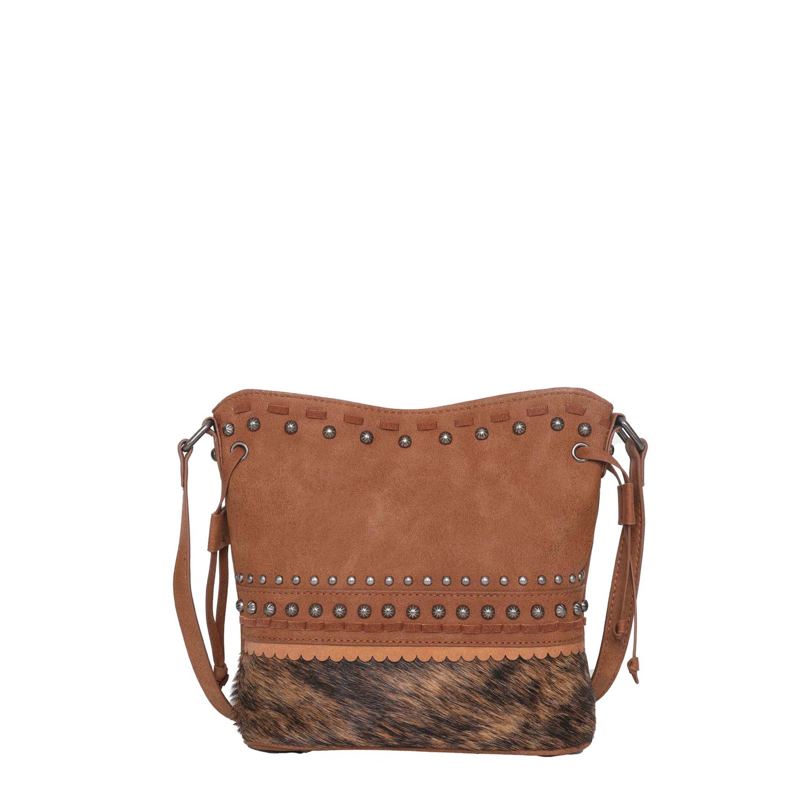 ‘’HEATHER’’ Black Cowhide Crossbody Purse