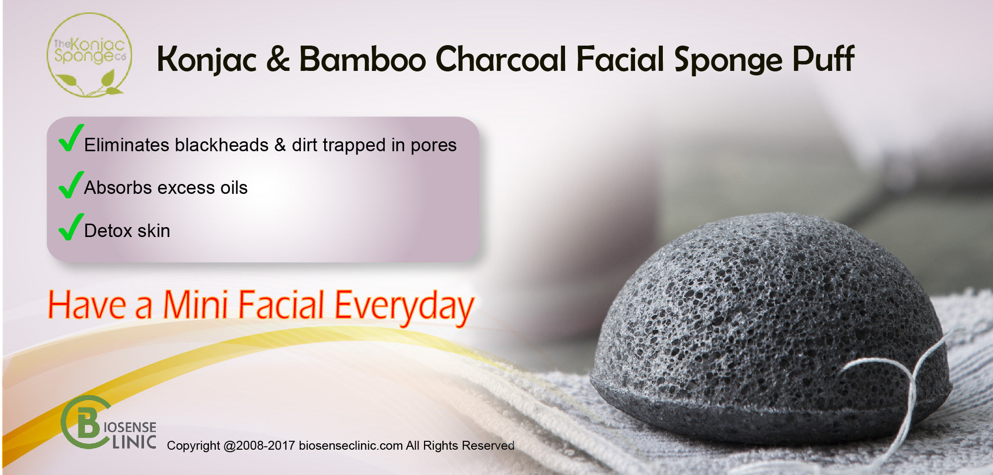 Konjac Facial Puff Sponge With Bamboo Charcoalbanner