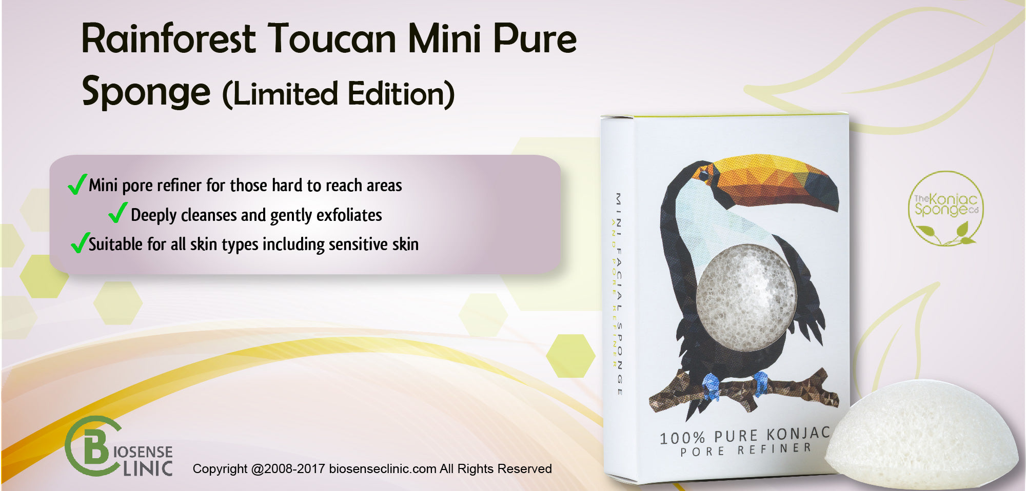 Konjac Mini Pore Refiner Rainforest Toucan banner