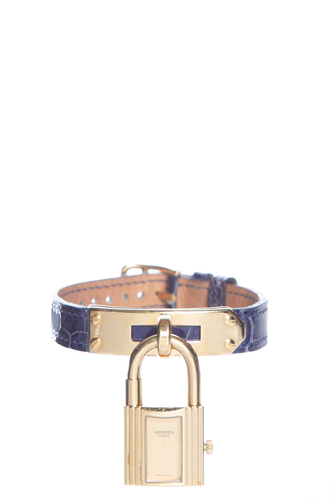 image of Hermès Blue Croc Kelly Watch