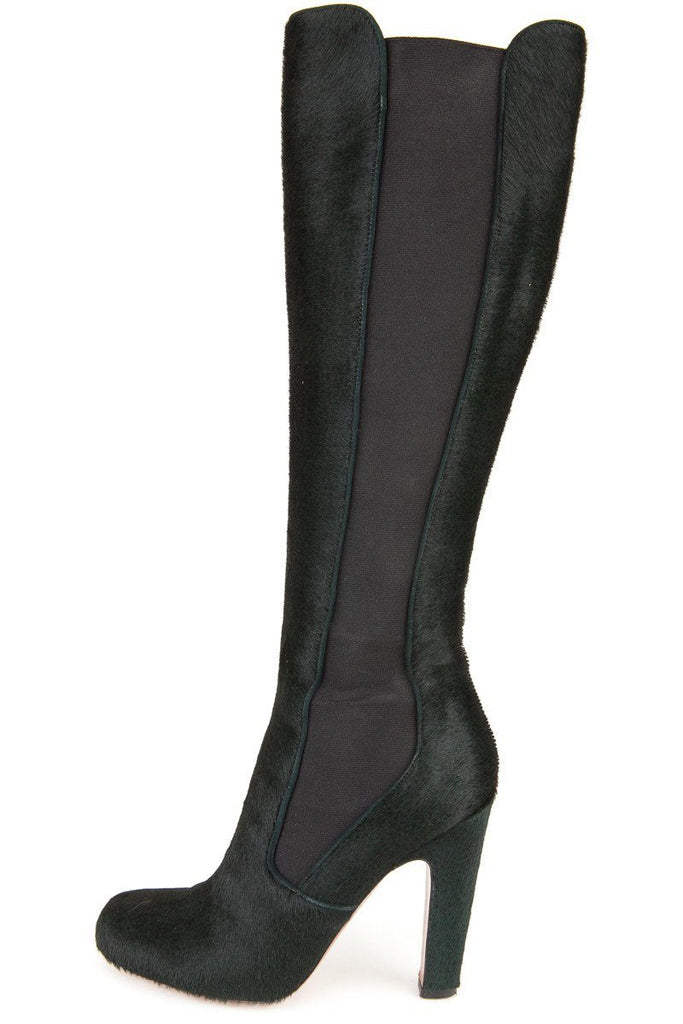 dark green knee high boots