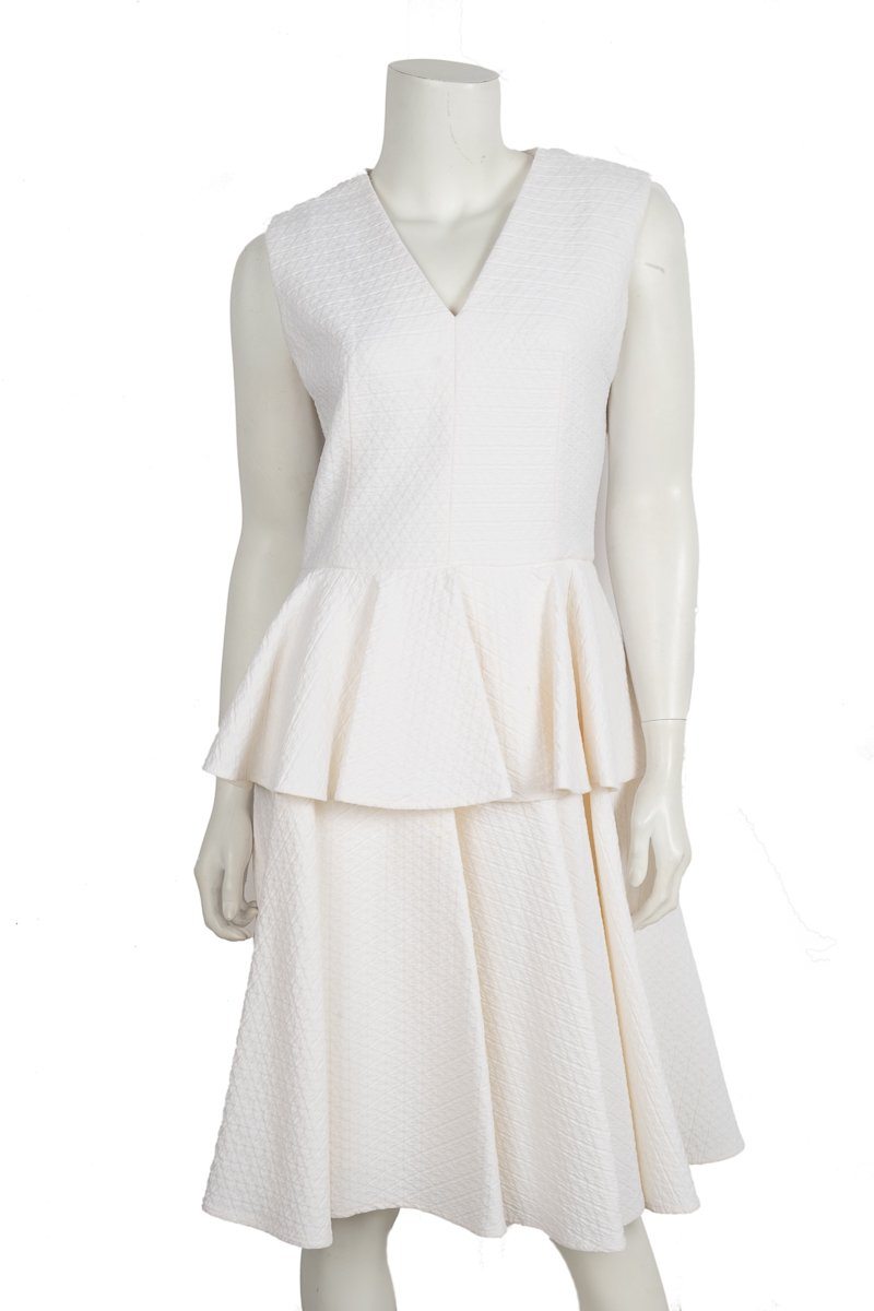 all white peplum dress