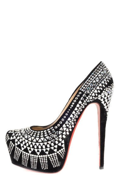 Christian Louboutin Black Crystal Pointy Toe Pumps 36.5 – TBC Consignment