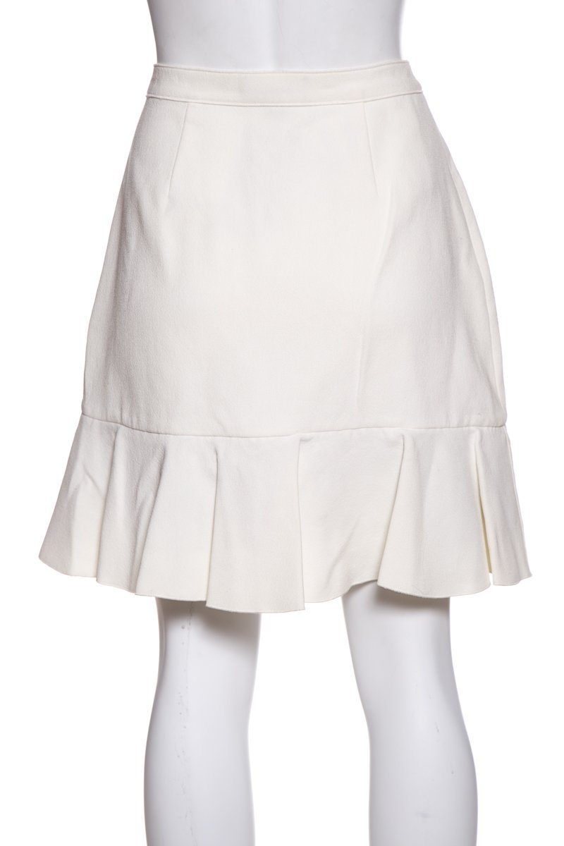 Giambattista Valli Cream Ruffle Hem Detail Skirt SZ 42 NWT u2013 TBC 