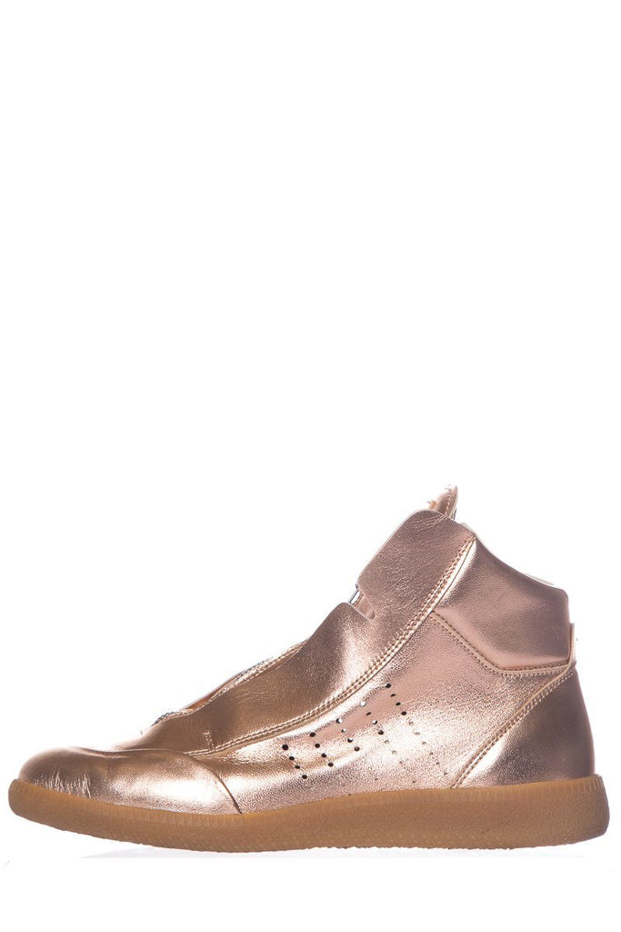 rose gold leather sneakers