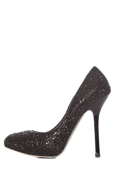 black sparkly platform heels