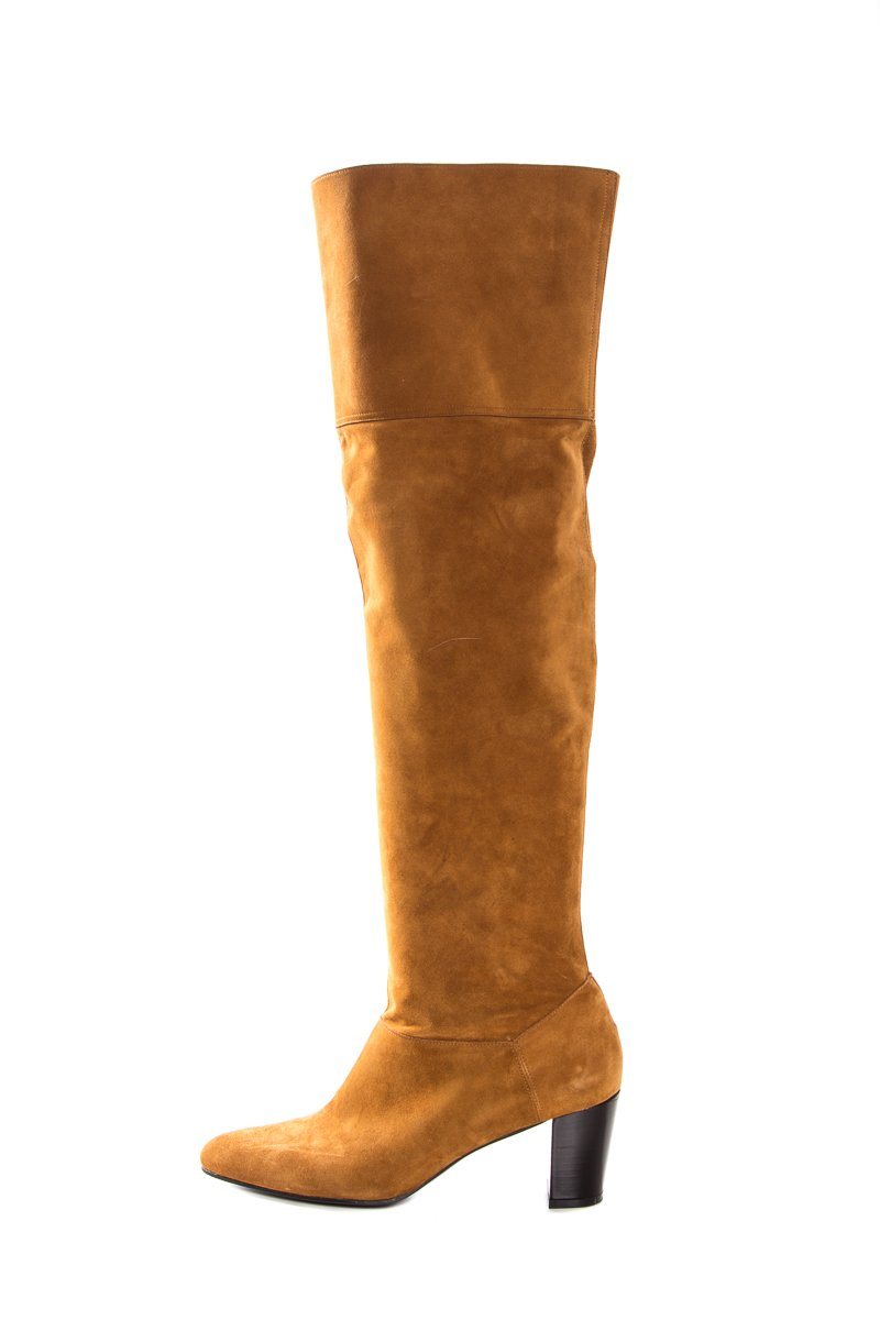 tan suede knee high boots