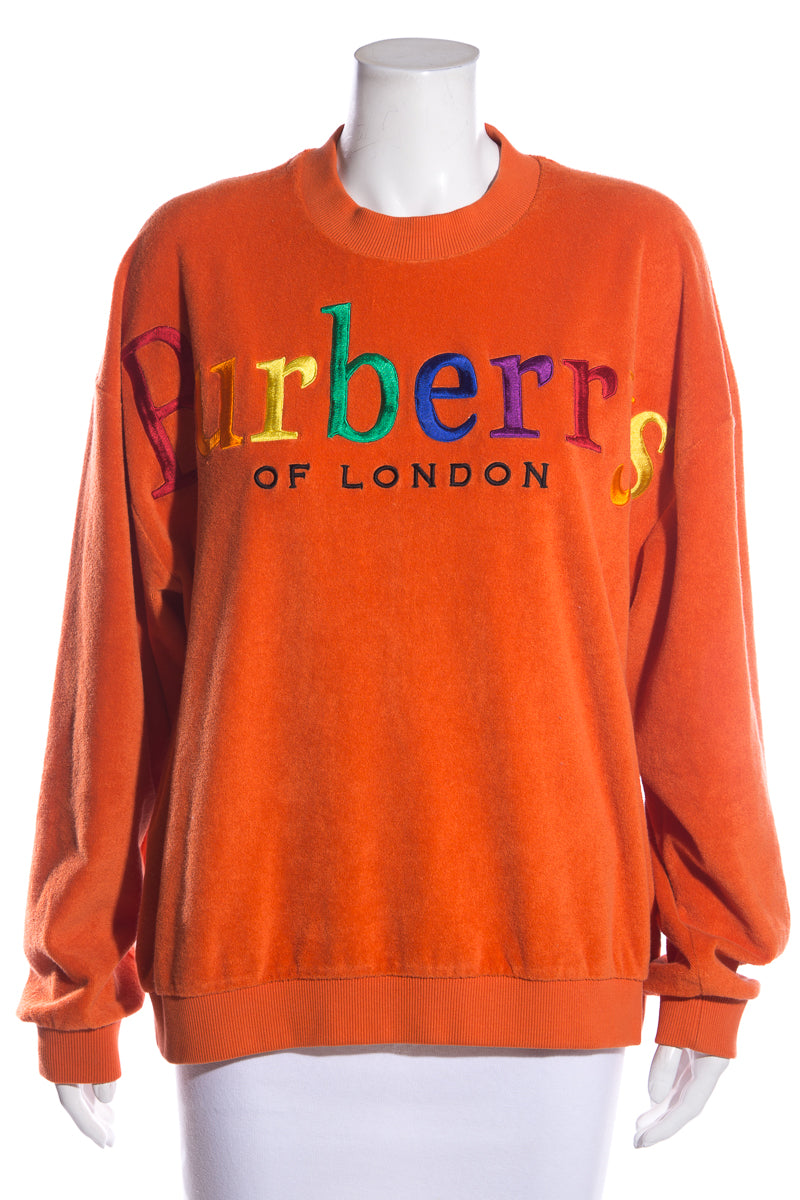 Burberry Orange & Multi Graphic Print Terry Cloth Sweatshirt SZ M – TBC  Consignment