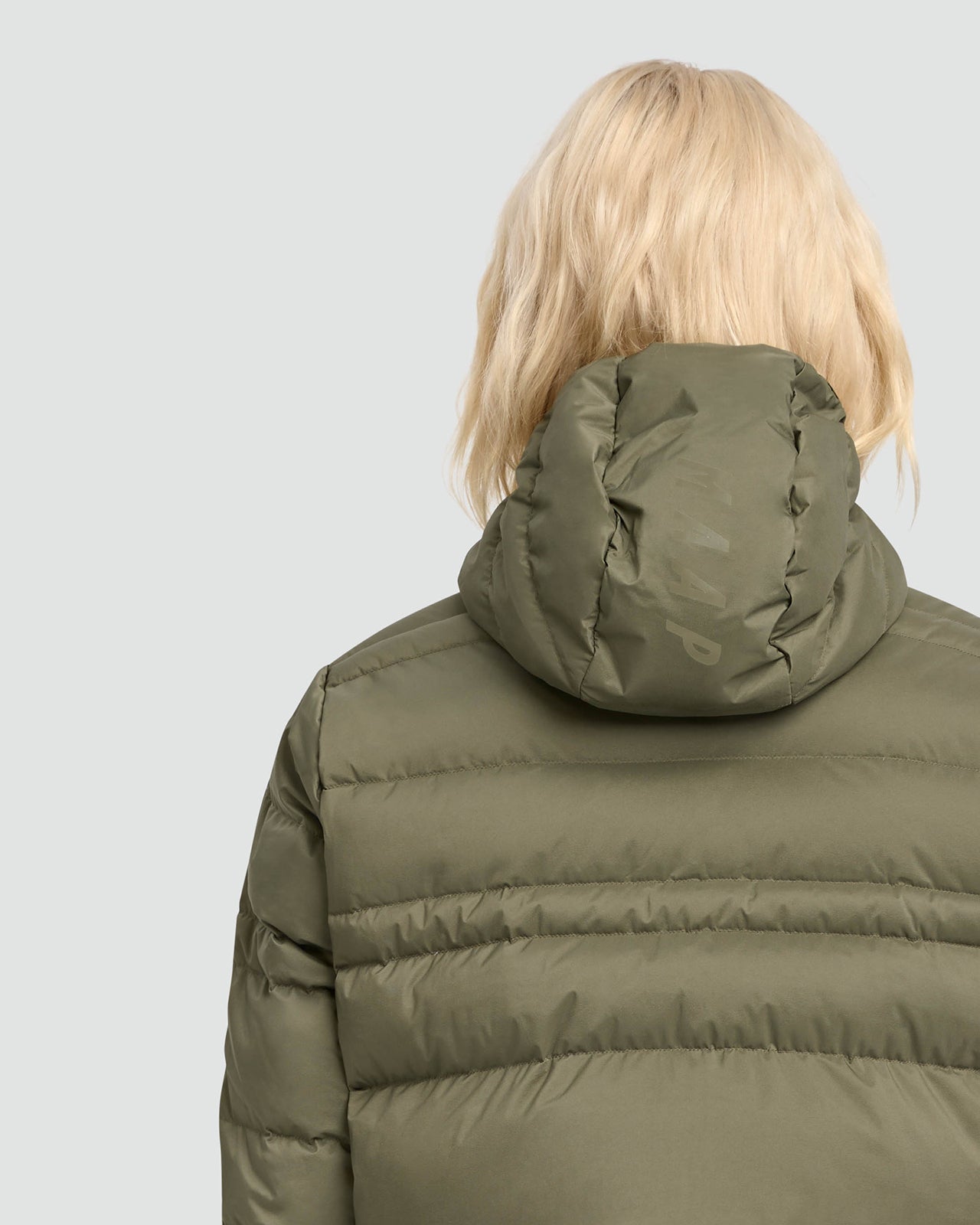 Olive Green Hoodie Puffer Jacket for Women