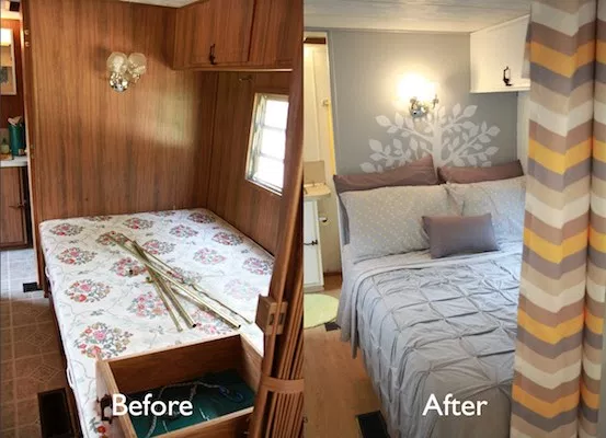 Bedroom RV Renovation DIY Vintage Tri-Lynx
