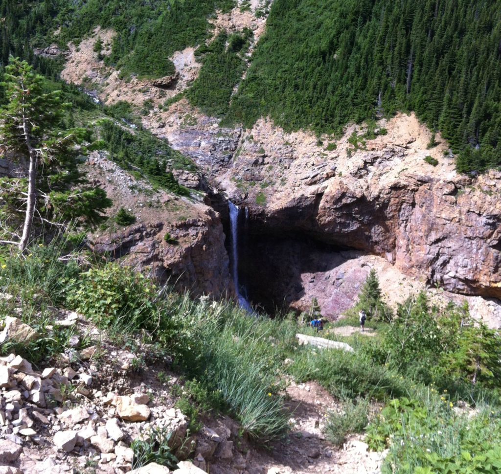crypt lake trail waterton waterfall