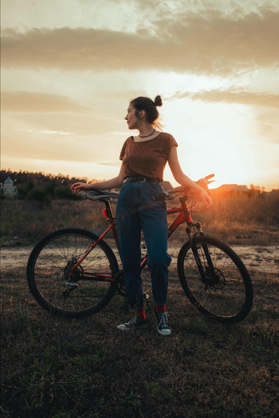 Girl & Bike at Sunset
