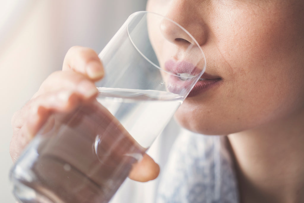 drinking water skin woman