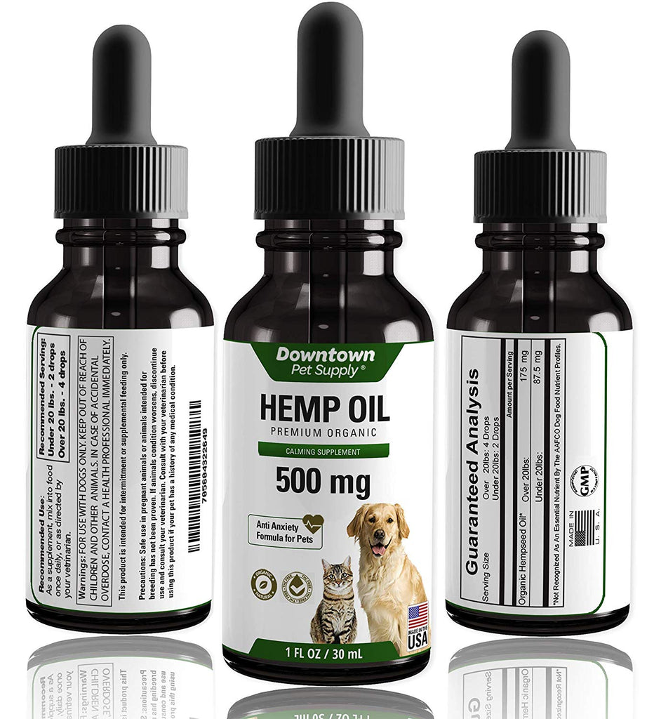 Hemp Oil Calming Supplement For Dogs And Cats 100 Organic Downtown Pet Supply