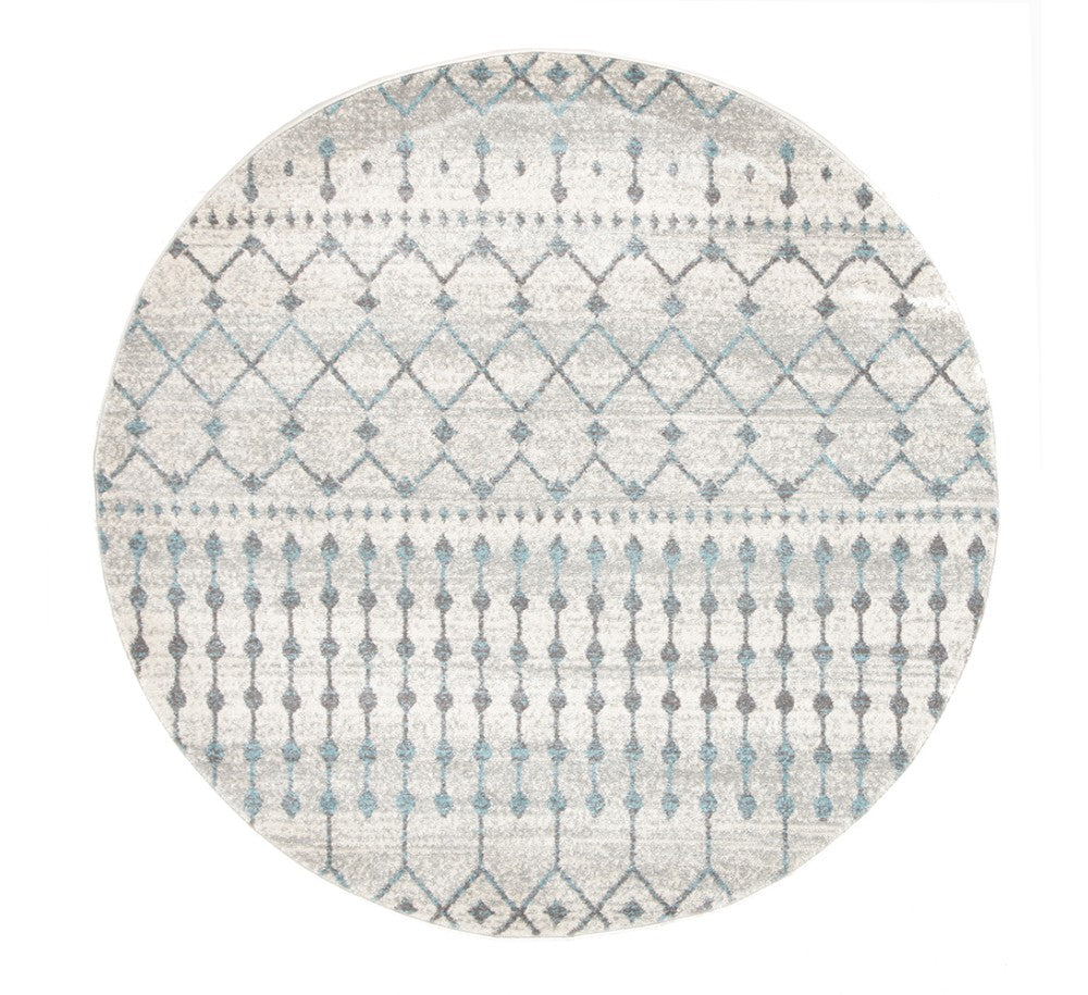 Slate White Transitional Round Rug – Lost Design Society