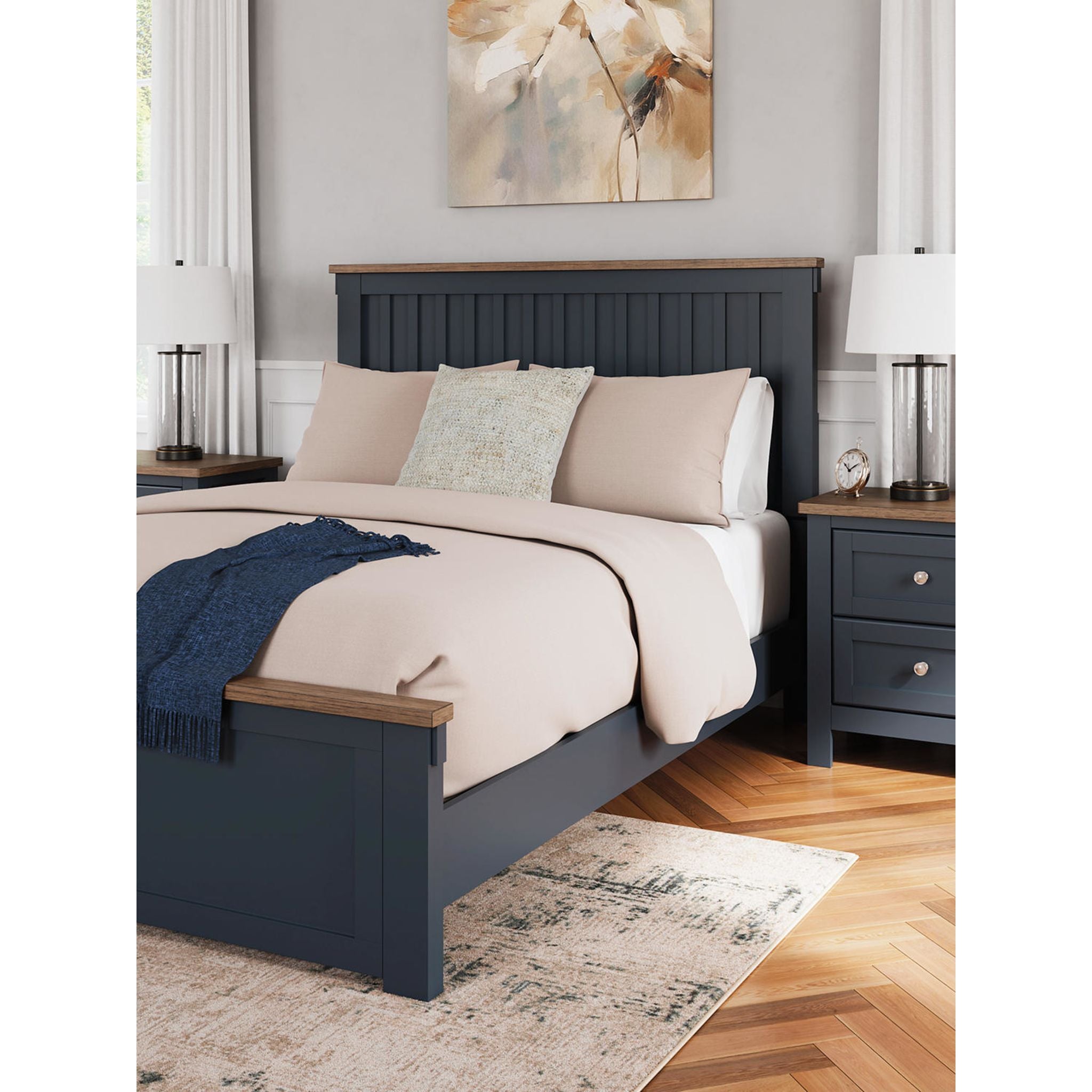 Landocken Queen Panel Bed - Blue/Brown