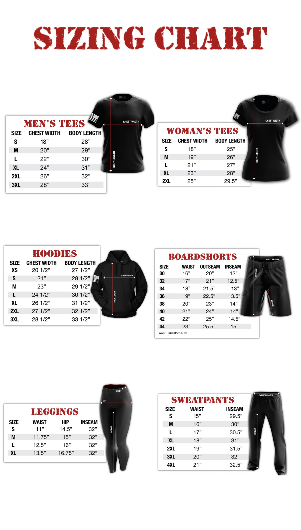 Size Chart – Tactical Pro Supply, LLC