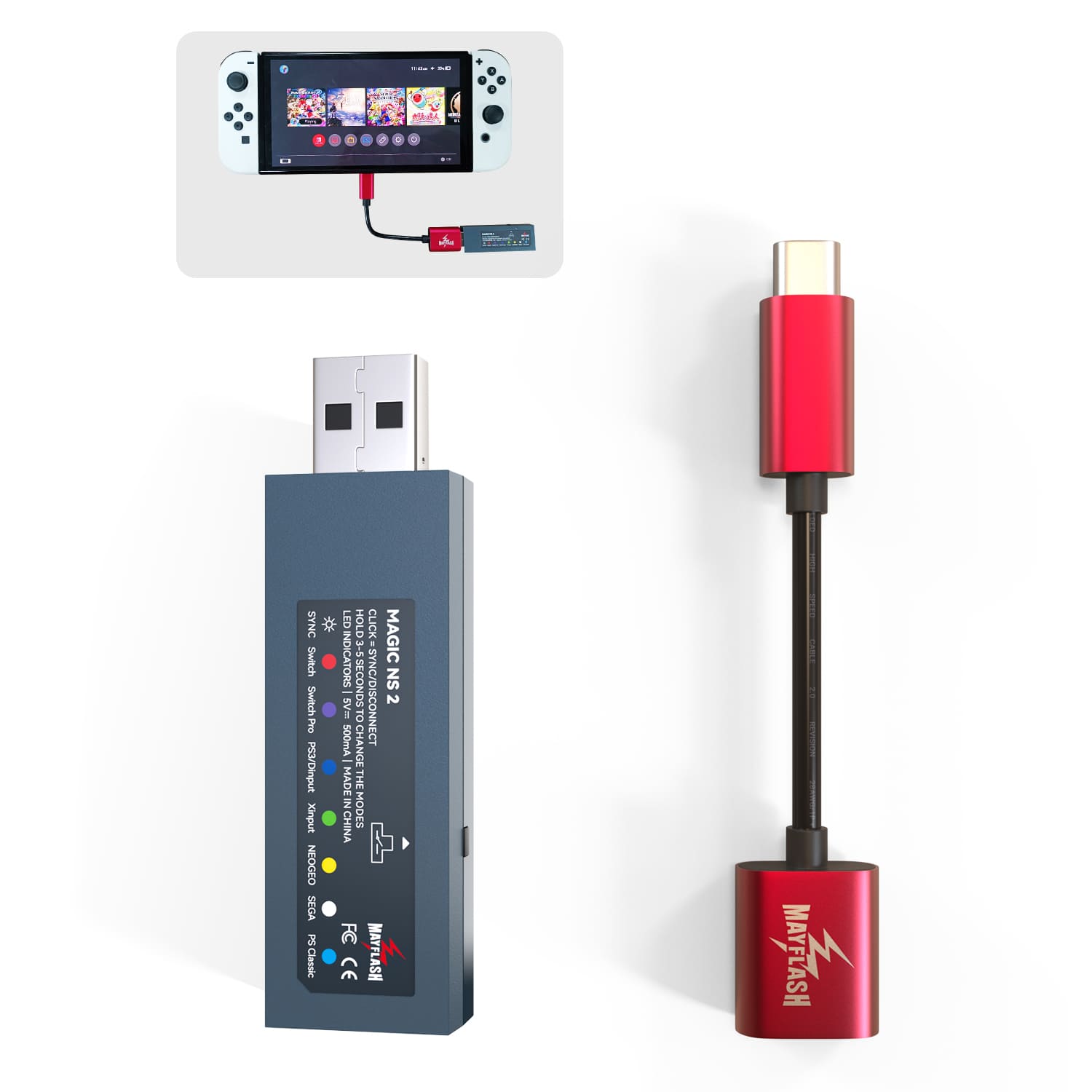sorg propel Lamme MayFlash MAGIC NS 2 Wireless Bluetooth Controller USB Adapter for Nint