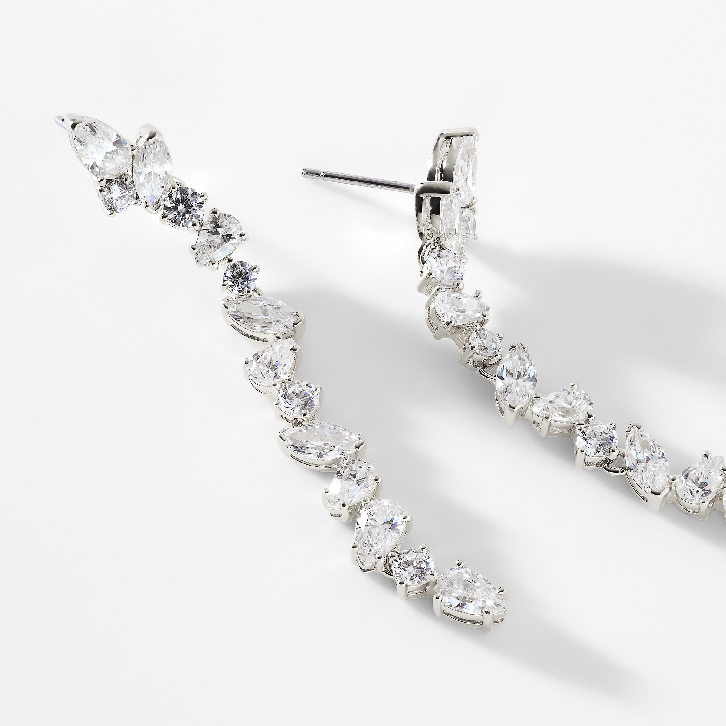 TEZORO LINEAR CZ EARRINGS