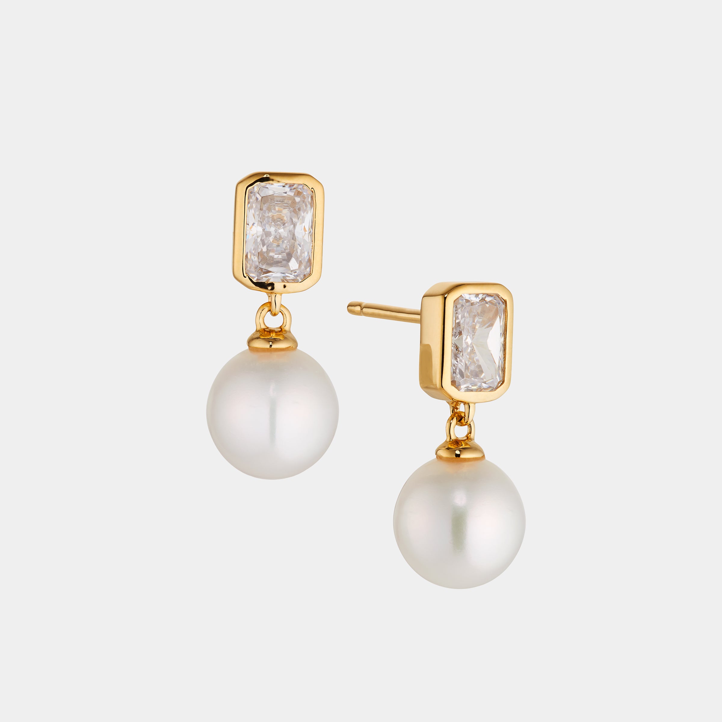 8MM GENUINE FRESHWATER PEARL AND CZ DROP EARRINGS – NADRI