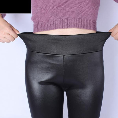 Women's Faux Leather Skinny Pants, High Waist, Faux Leather/Modal ...