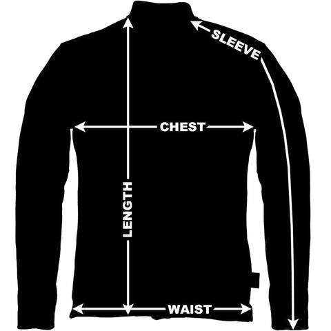 Men's Vented Leather Jacket Size Guide - American Legend Rider
