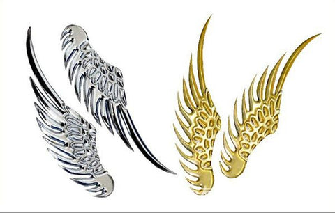 Cool 1Pair 3D Metal Angels Wings Car Auto Decoration Emblem Badge Decal  Logo Sticker