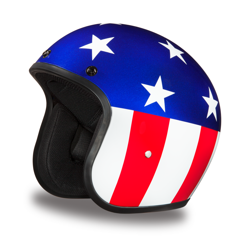 open face helmet american flag