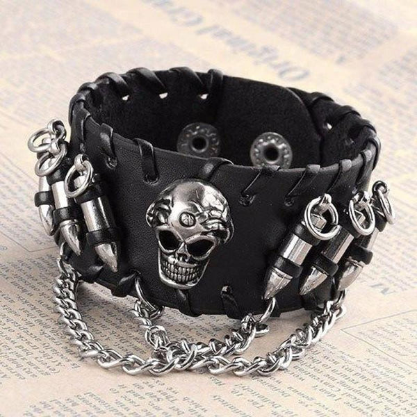 Skull Cuff Bracelet - Biker - To My Friend - I Love You - Augbbh33003 -  Gifts Holder