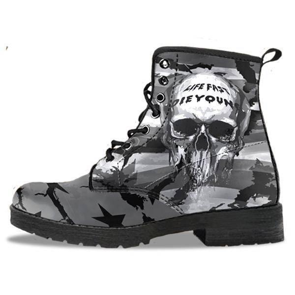 skull motorcycle boots