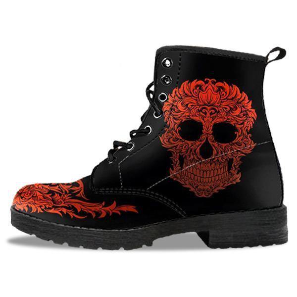 red motorcycle boots