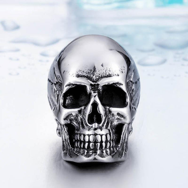 1pc Punk Rock Stainless Steel Skull Pendant Necklace, Suitable For