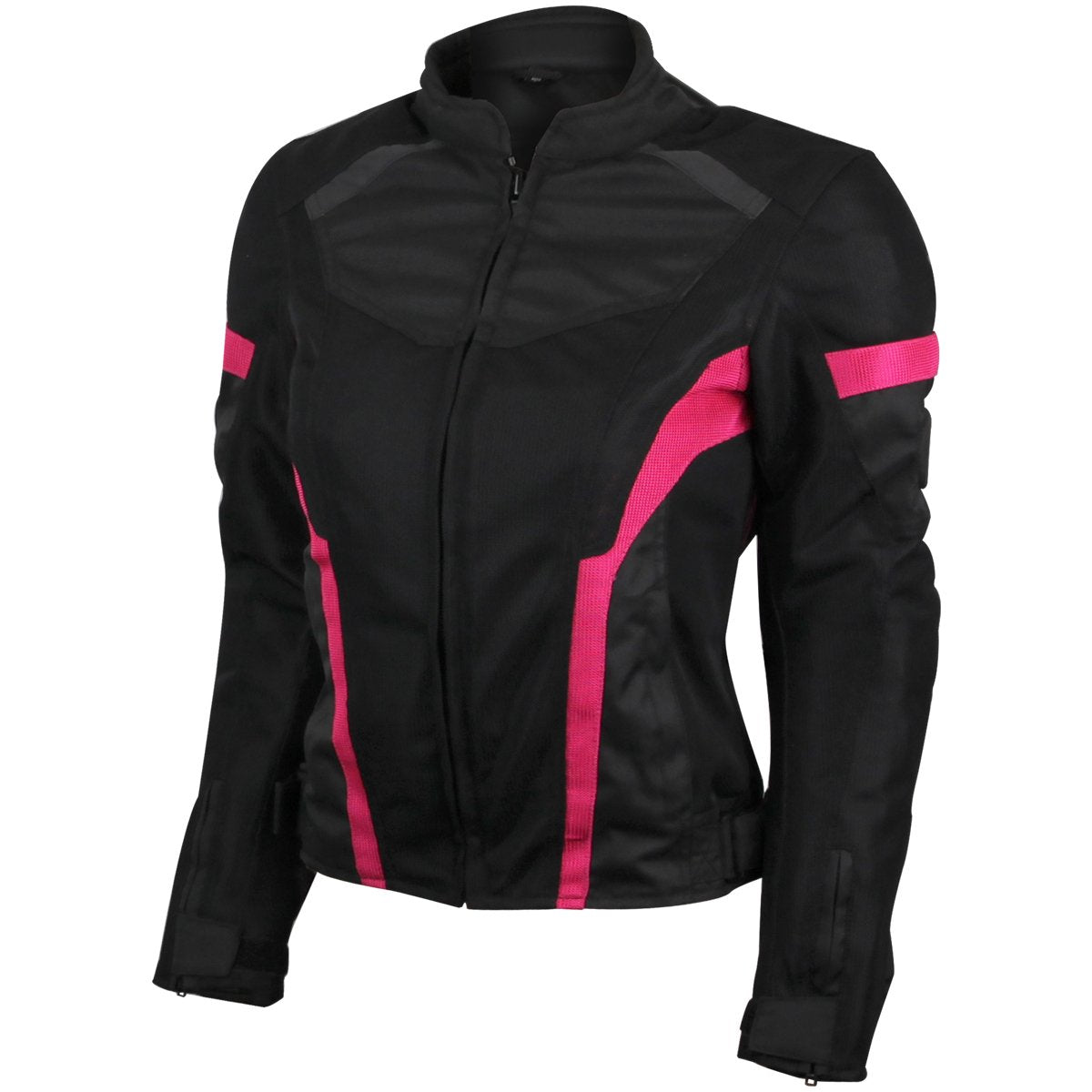 Vance Leather Women's Advanced 3-Season CE Armor Pink Mesh Motorcycle Jacket