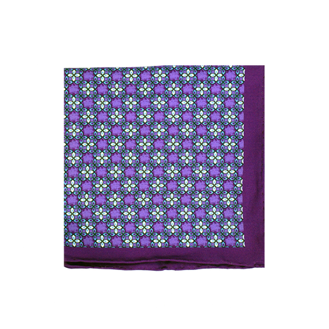 Florets Purple Pocket Square