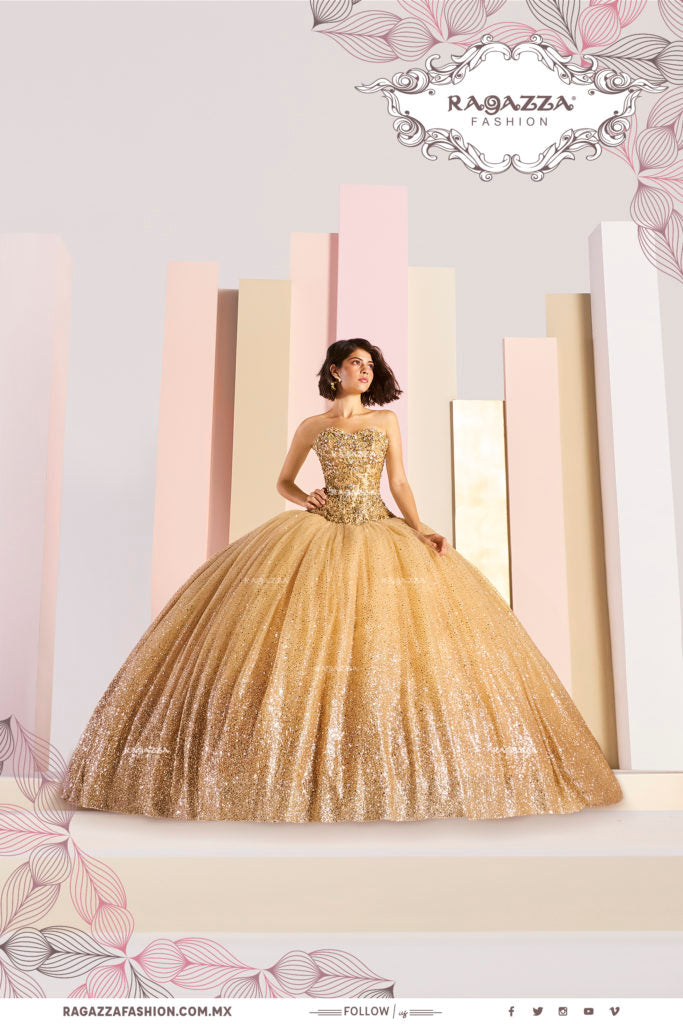 Ragazza Quinceanera Dress | Gold 