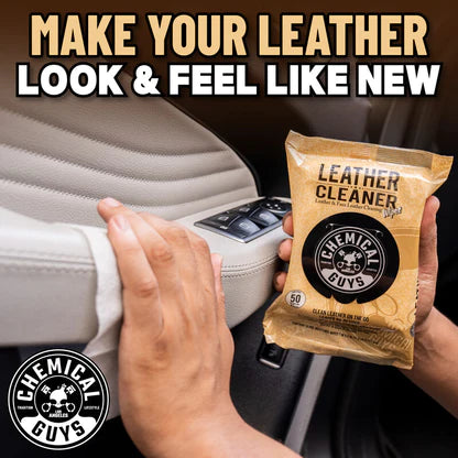 Chemical Guys Leather Cleaner Wipes (50 Pack) | Leather Cleaning Wipes