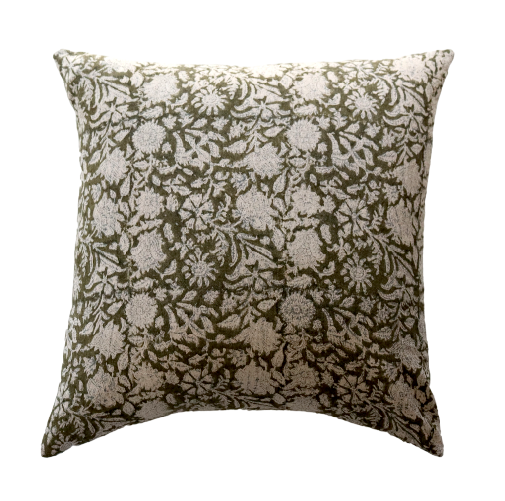 Square Pillow Cover - Terracotta Checkered Block Print – EVERAND