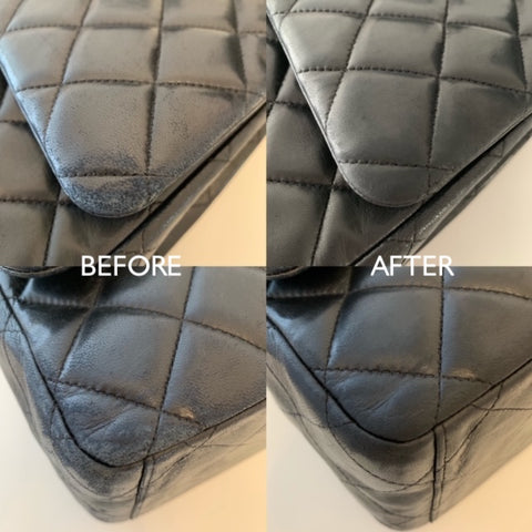 Image of before and after Chanel Classic Flap