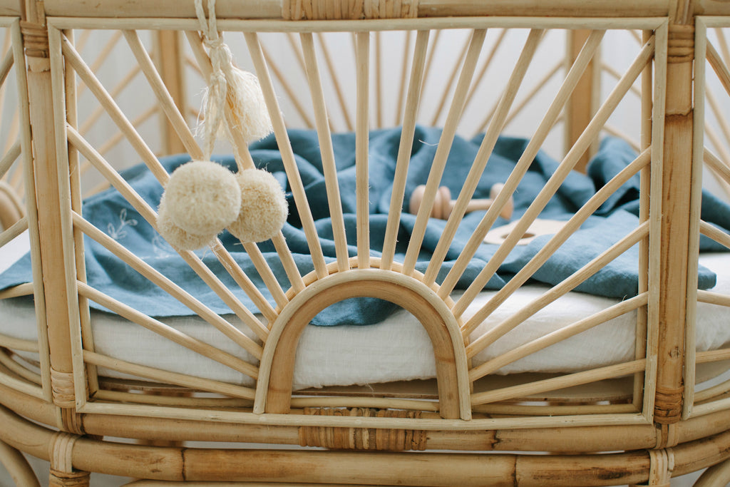 rattan baby cot 