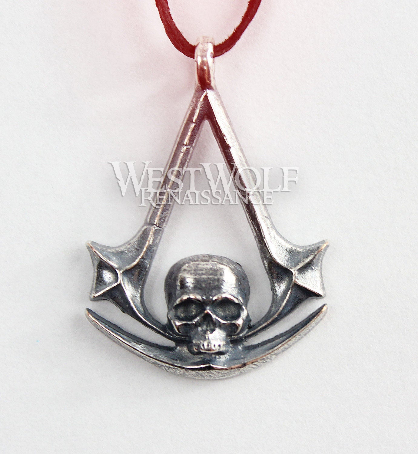 Assassin's Creed Skull Symbol Pendant - 925 Sterling Silver – West Wolf